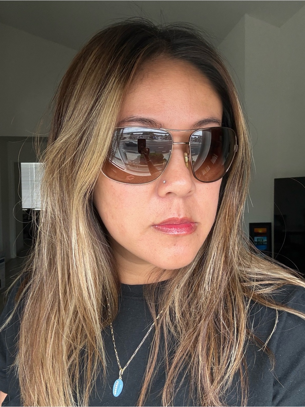 Versace Brown Gradient Aviator Sunglasses Good Condition